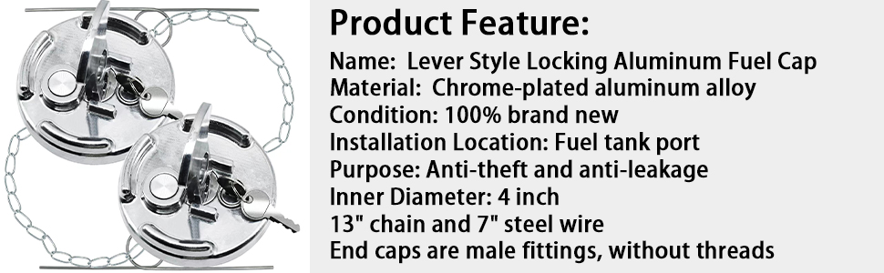 Lever Style Locking  Fuel Cap Fit for Peterbilt 