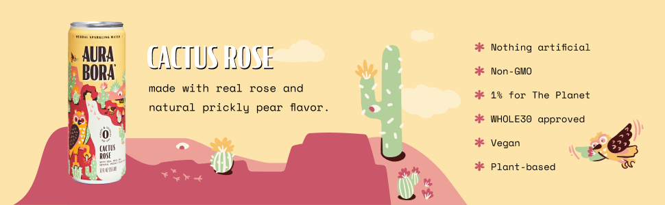 cactus rose, aura bora, herbs, fruits, flowers