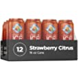 Sparkling Ice +Caffeine Strawberry Citrus Sparkling Water, with Antioxidants and Vitamins, Zero Sugar, 16 fl oz Cans (Pack Of 12)
