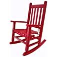 rockingrocker - K086RD Durable Red Child’s Wooden Rocking Chair/Porch Rocker - Indoor or Outdoor - Suitable for 4-8 Years Old