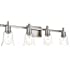 TULUCE 4-Light Bathroom Vanity Light Fixtures,Industrial Wall Lighting with Clear Glass Shade, Brushed Nickel Finished Wall S