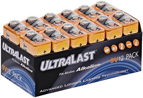 Ultralast UL129VB 9V Alkaline Battery, 12 Pack