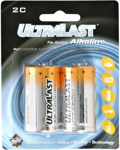 ULTRALAST ULA2C ULA2C C Alkaline Batteries, 2 pk, Multicolor