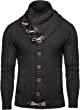 Rmccay Men's Knitted Cardigan Jacket Winter Thermal Long Sleeve Top Casual Turtleneck Sweater Coat