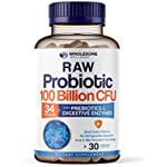 Organic Probiotics 100 Billion CFU, Dr Formulated Probiotics for Women, Probiotics for Men and Adults, Complete Shelf Stable Probiotic Supplement with Prebiotics &amp; Digestive Enzymes; 30 Capsules