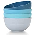 [Set of 4] Unbreakable Cereal Bowls 24 OZ Microwave and Dishwasher Safe BPA Free E-Co Friendly Bowl Assorted Color Dessert Bowls for Serving Soup, Oatmeal, Pasta and Salad