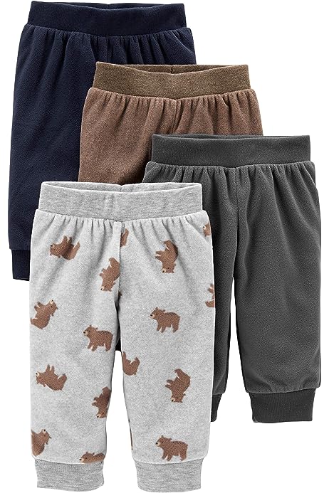 Unisex Babies' Fleece Pants, Pack of 4