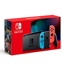 Nintendo Switch with Neon Red and Neon Blue Joy-Con