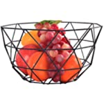 The living room fruit dish creative fruit bowl basket of fashion luxury candy dish dry pots,Farmhouse Wire Basket Stand and More Dining Table &amp; Kitchen Counter Organizer Office(LX-1（black）)