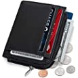 SERMAN BRANDS Small Wallets for Women. Slim Wallet for Women with Coin Purse and Credit Card Holder. RFID Wallet Women Vegan Leather Wallet (Midnight Mini)