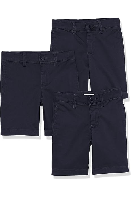 Boys and Toddlers' Uniform Woven Flat-Front Shorts, Multipacks