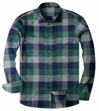 Green flannel plaid shirt