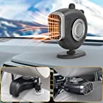 AIATE Car Heater, 2 in1 Fast Car Heater Defroster, 150W 12V Windshield De-Icers, Plug in Automobile Windscreen Fan with Suction Holder for All Cars Portable Electronic Car Heater Auto Heater