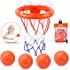 MARPPY Bath Toys, Bathtub Basketball Hoop for Toddlers Kids, Boys and Girls with 4 Soft Balls Set & Strong Suction Cup, Batht