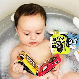 black & white bath book