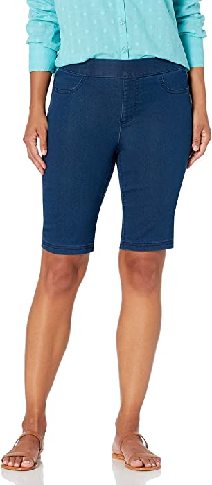 Erika Women's Petite Joey Pull on Slim Straight Bermuda Short