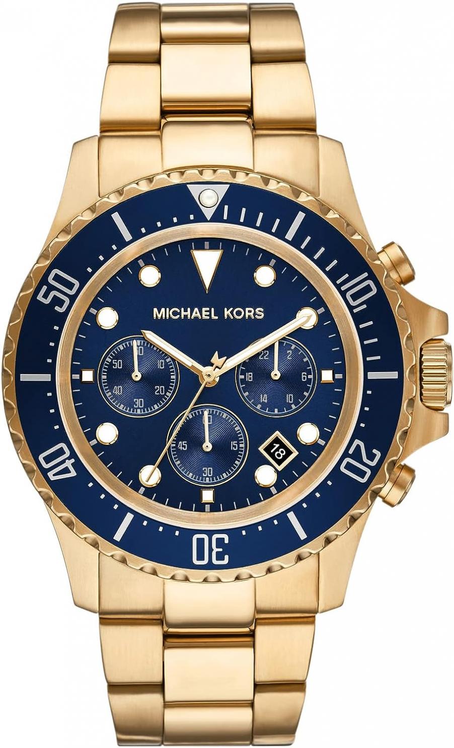 Michael Kors Men's Everest Stainless Steel Chronograph Watch with Steel, Leather, or Silicone Band