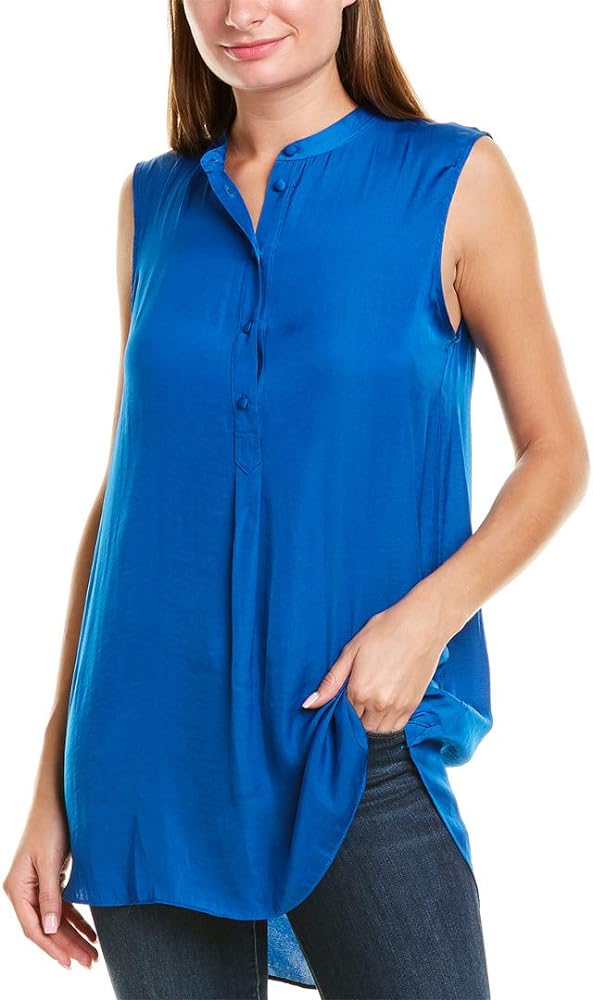 Vince Camuto Henley Sleeveless High Low Tunic