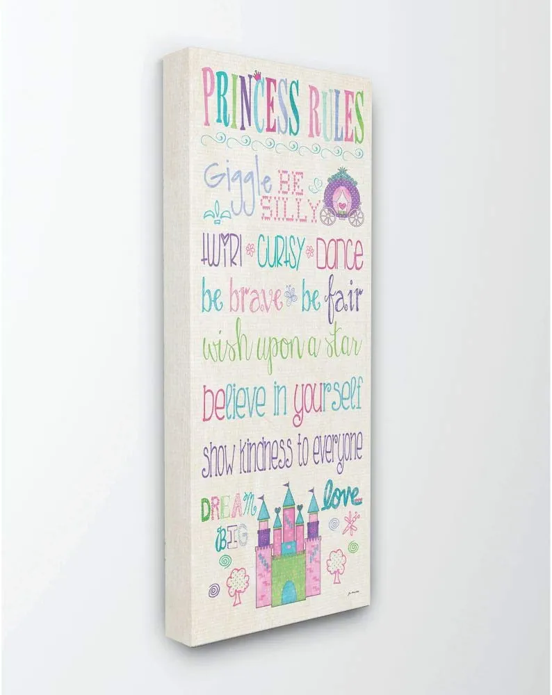 The Kids Room by Stupell Princess Rules With Castle And Carriage Canvas Wall Art, Multi-Color