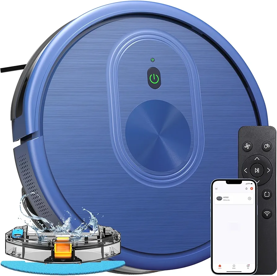 XIEBro Robot Vacuum and Mop Combo, 3 in 1 Mopping Robotic Vacuum with Schedule, App/Bluetooth, Strong Suction, Self-Charging Robot Vacuum Cleaner, Slim, Ideal for Hard Floor, Pet Hair, Carpet