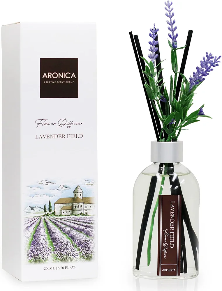 Aronica Bathroom Scent Diffuser, Guest Room Must Haves, Lavender Diffuser, Aesthetic Room Decor, Air Fresheners for Bathroom Long Lasting, Apartment Reed Diffuser Oil, Bedroom Accessories