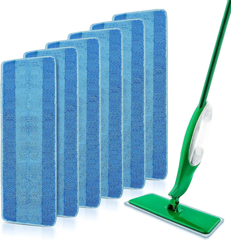 6 Pack Microfiber Mop Refills for Libman Freedom Spray Mop, Washable Microfiber Spray Mop Replacement Head, Reusable Wet Floor Cleaning Mop Pads