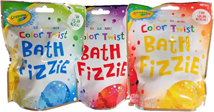 Crayola Color Twist Bath Fizzies Bundle Includes Red, Yellow, Blue or Green Fizzie