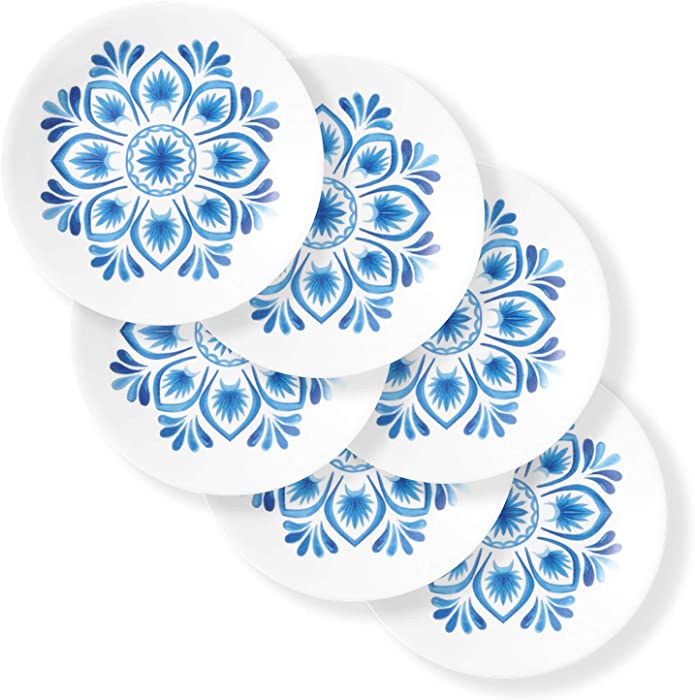 Corelle Chip Resistant Lunch Plates, 6-Piece, Lisbon Terrace