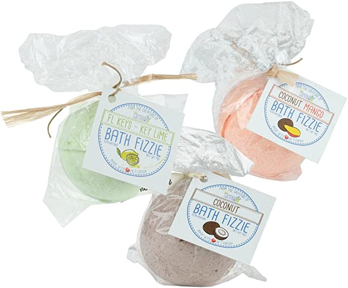 Florida Salt Scrubs Bath Bomb Fizzie, 4 Ounce, 3 Pack, Sampler Pack