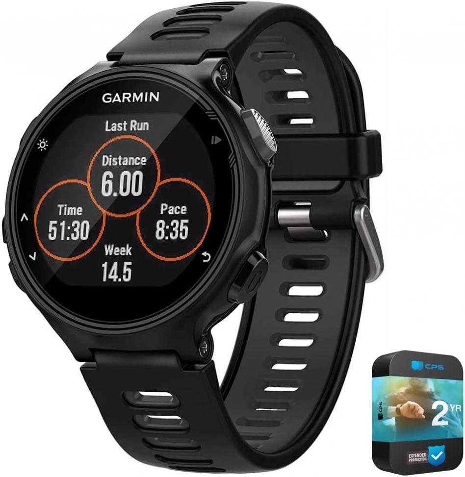 Garmin 010-01614-00 Forerunner 735XT Multisport GPS Running Smartwatch, Black/Gray Bundle with 2 YR CPS Enhanced Protection Pack