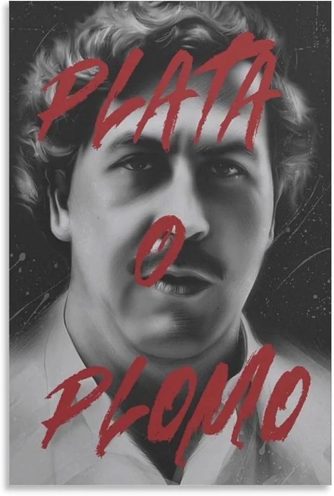 Posters Pablo Escobar Poster Plata O Plomo Wall Art Canvas Wall Art Picture Office Family Bedroom Living Room Decor Aesthetic Gift 16x24inch(40x60cm)