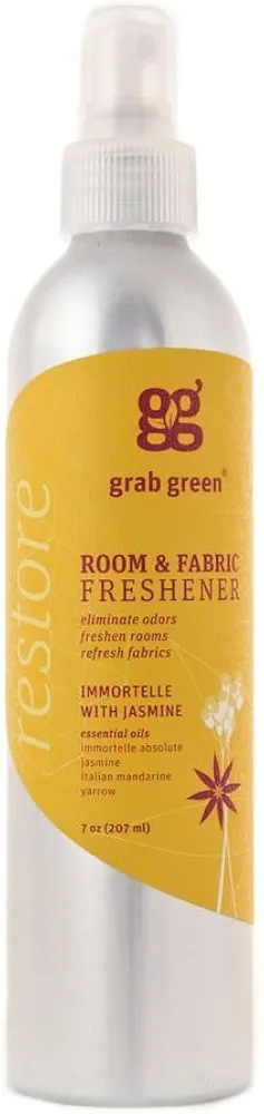 Grab Green Natural Room & Fabric Freshener, Phthalate-Free, Immortelle with Jasmine, 7 Ounce Bottle