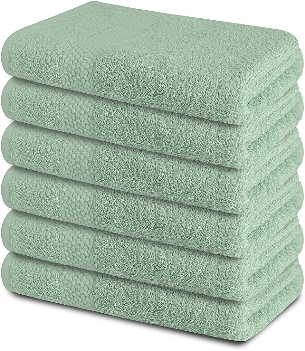 Zuperia Bath Towels 22 x 44 inches, Set of 6 Ultra Soft 100% Combed Cotton Bath Towel, Highly Absorbent Daily Usage Bath Towel Ideal for Pool, Home, Gym, Spa, Hotel - (Sage)