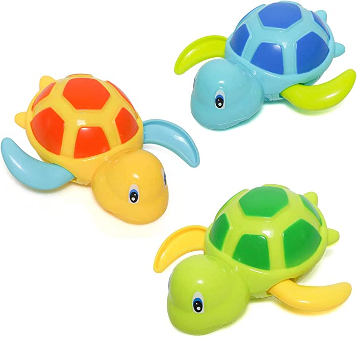 Baby Bath Toy, Swimming Turtle, Floating Wind-up Bathtub Pool Toys Cute Water Play Sets for Kids Boys Girls 3 Pcs