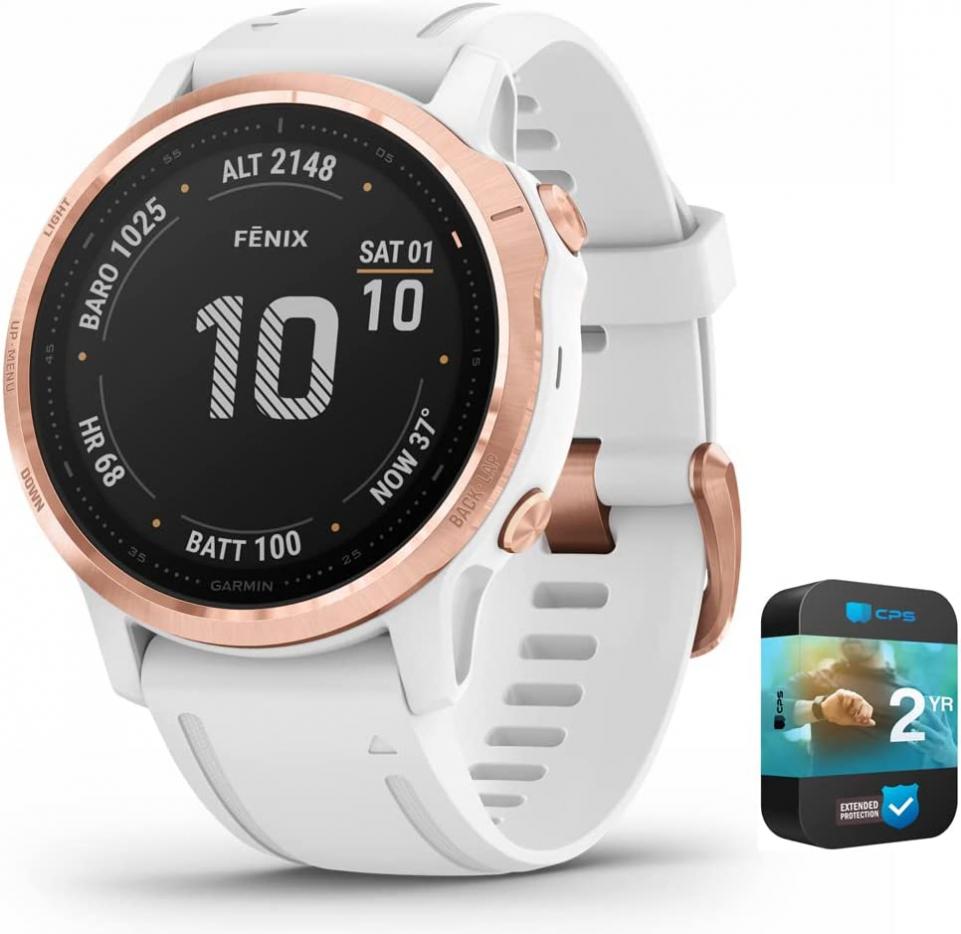 Garmin 010-02159-10 Fenix 6S PRO Multisport GPS Smartwatch Rose Gold Bundle with 2 YR CPS Enhanced Protection Pack