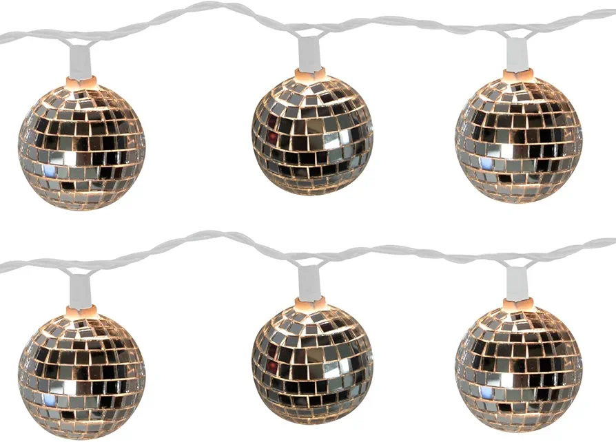 Brite Star 11 ft Disco Ball String Lights - Novelty Christmas Lights with 10 LED Lights for Home, Room Décor