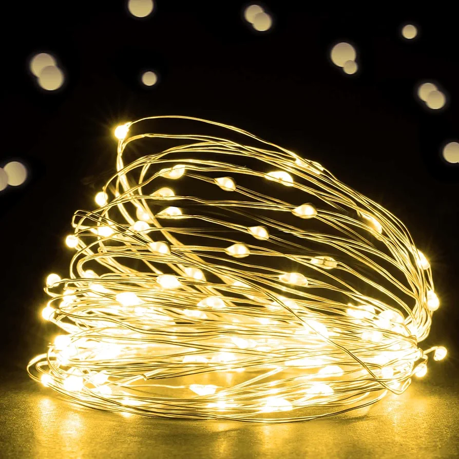 Ehome Fairy Lights, USB Operated Fairy Light Plug in 33ft 100 Led Waterproof String Lights Copper Wire Decorative String Light for Bedroom Indoor Christmas Wedding Party Patio Window