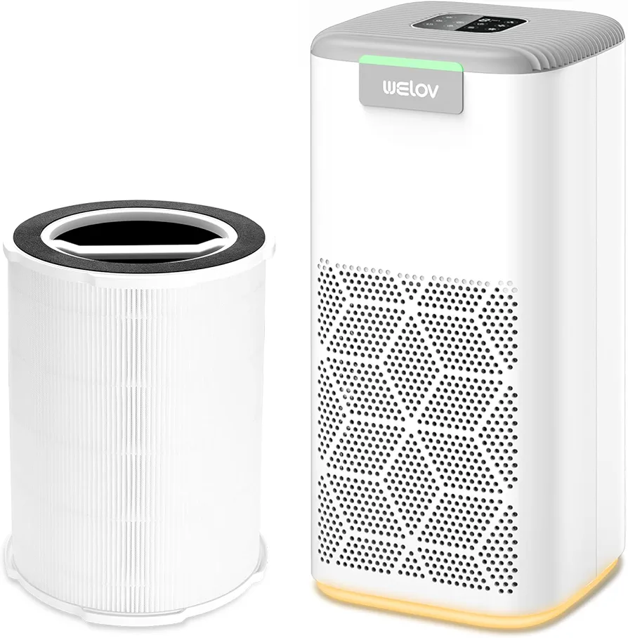 WELOV P200S Air Purifiers for Home Large Room and Original HEPA Filter Bundle, 3-in-1 H13 True HEPA and High-Efficiency Activated Carbon Filter for Pet Hair Dander Smoke Pollen Dust Kitchen Smell Odor