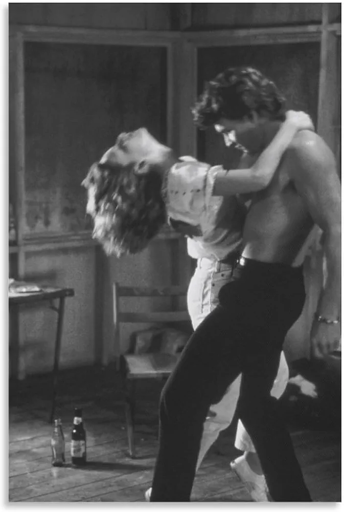 1987 Movie Poster Dirty Dancing Patrick Wayne Swayze Black And White Dance Poster (2) Wall Art Paintings Canvas Wall Decor Home Decor Living Room Decor Aesthetic 08x12inch(20x30cm) Unframe-style