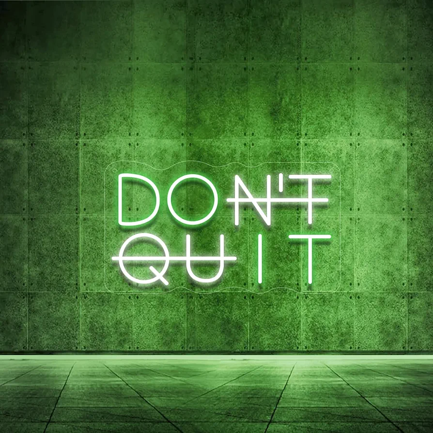 Don't Quit LED Neon Sign for Wall Decor, DO IT LED Neon Lights Party Decorations, USB Powered Switch LED Neon Lights Lighting Adjustable for Office Room, Gym Room, Man Cave, Gamer Room Decor