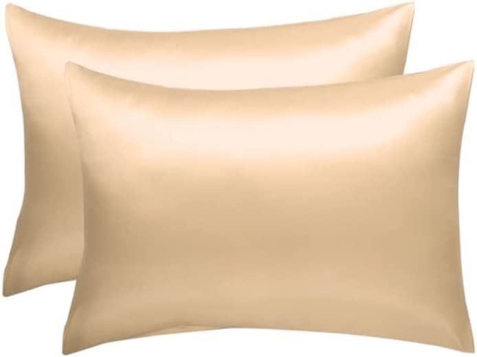 Royal Satin 2 Piece Silky Satin Standard Size Pillow Slip, Gold