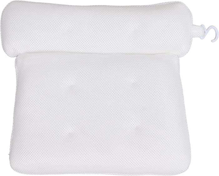 Bathroom Pillow, Bath Pillow Ergonomic Breathable Prevent Slipping 3D SPA Pillow Bathtub Pillow Neck Brace With 6 Suction Cups Neck Shoulder Head Support Bathroom Supplies for Bath Shower