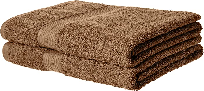 Amazon Basics Fade-Resistant Cotton Bath Towel - 2-Pack, Acorn