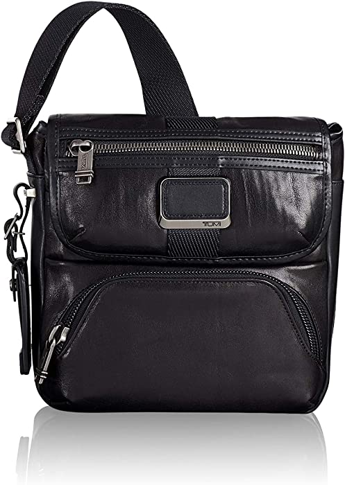 TUMI - Alpha Bravo Barton Crossbody Bag - Leather Satchel for Men and Women - Black