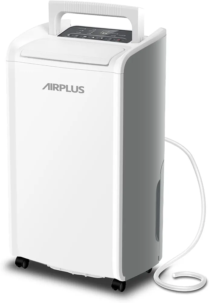 AIRPLUS 4,500 Sq.Ft 70 Pint Dehumidifier for Basements and Home-with Drain Hose,Efficient,Energy-with Dual Protection and 4 Smart Modes,24H Timer,Defrost,for Large room