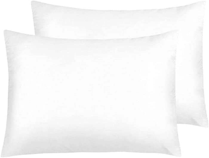 Royal Satin 2 Piece Silky Satin King Size Pillow Slip, White