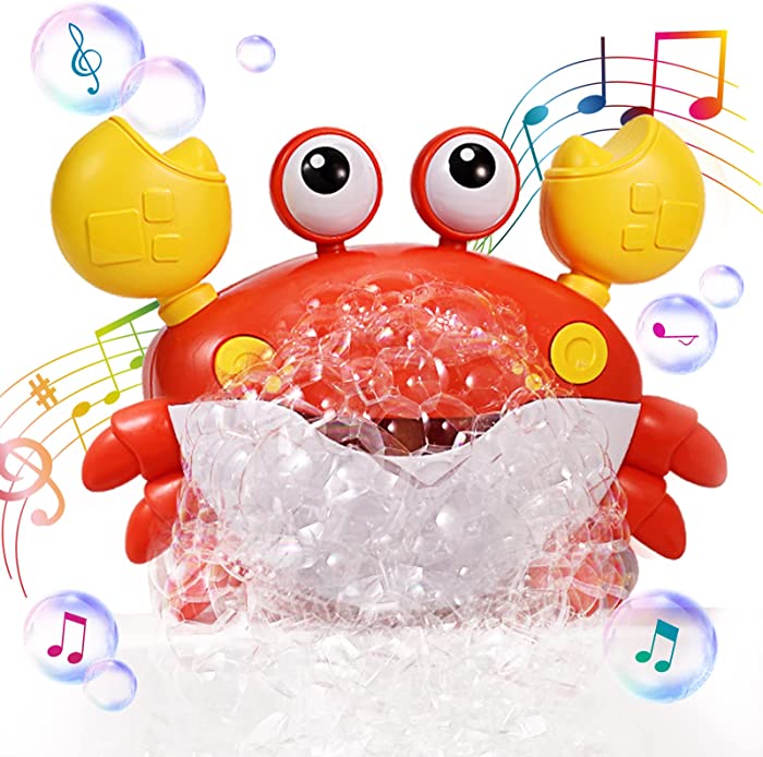 Deejoy Crab Bubble Bath Maker for The Bathtub,Blows Bubbles and Plays 12 Children’s Songs,Sing-Along Bath Bubble Machine Baby, Toddler Kids Bath Toys Makes Great Gifts for 3 Years Girl Boy