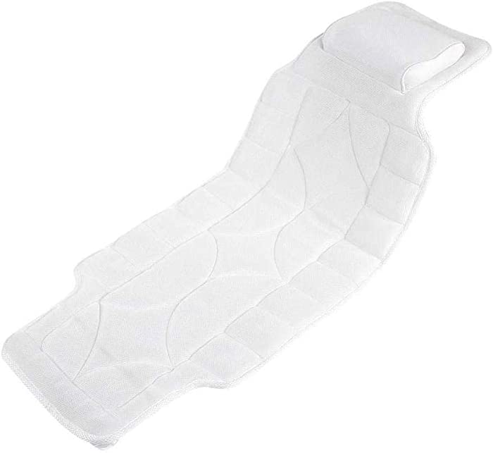 Bath Pillow, Spa Bath Pillow Mat Ergonomic Bath Pillows Soft Full Body Bath Mat White Comfortable for Supporting Spine for Supporting Head for Men and Women