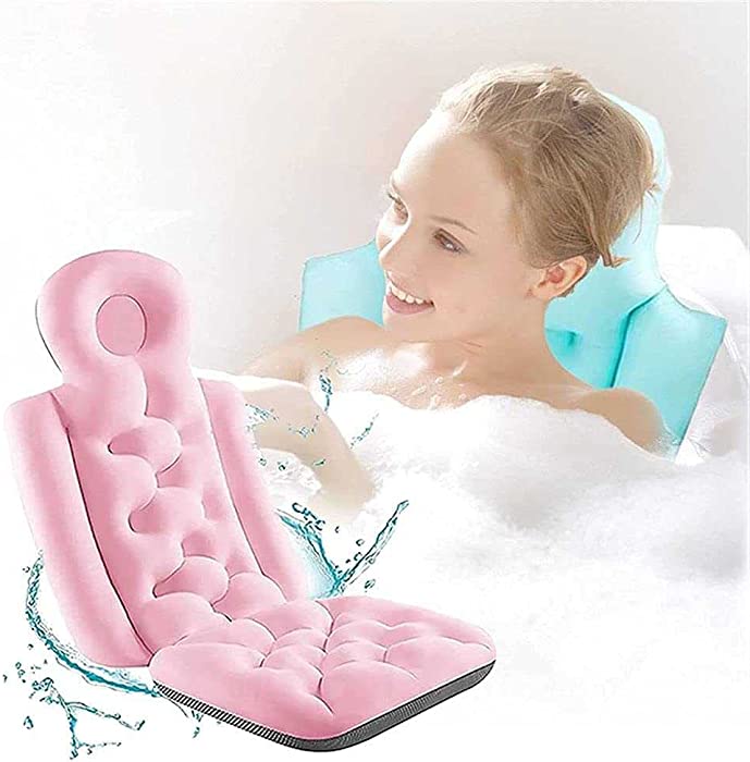 Whole Body Bath Pillow Ergonomic Pillow for Whirlpool Bath for Neck Head Shoulder Back Support (Color: Blue, Pink, Size: Conjoined Style)