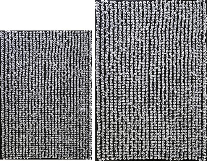 Polyte Premium Microfiber Shaggy Short Chenille Bath Mat Non Slip, 20 x 32 in / 17 x 24 in, Set of 2 (Black)